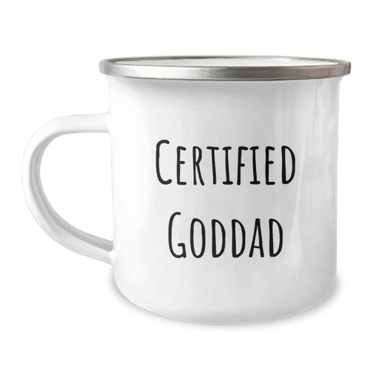 Funny Goddad Gifts - Certified Goddad Quote Camping Mug for Men, Friends, or Family Birthday Unique Gifts from Dad, Perfect for Outdoor Enthusiasts - The Buy Boom