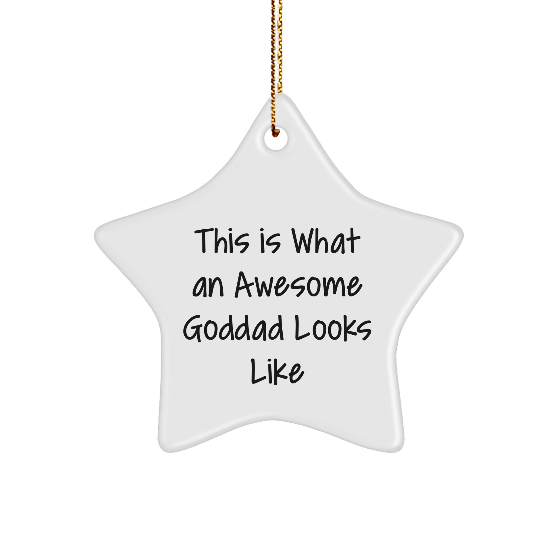 Funny Goddad Gifts from Men to Friends - This Is What An Awesome Goddad Looks Like Star Ornament, White Color, 3.25'' Tall - Perfect for Christmas - The Buy Boom