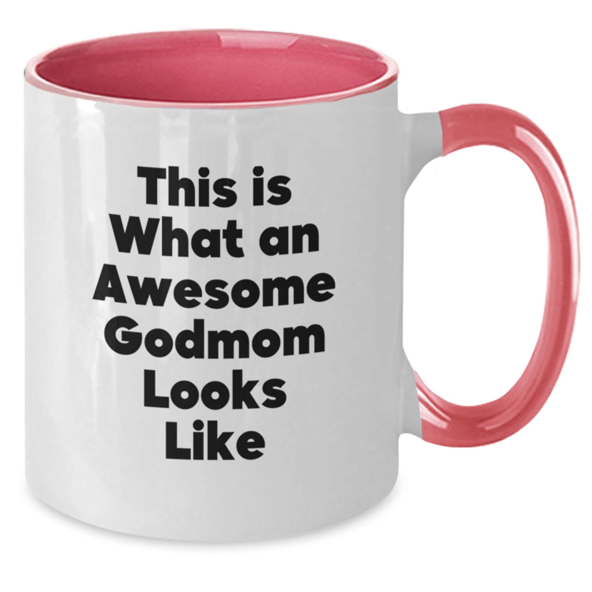 Funny Godmom Gifts from Men - Inspirational Two Tone Coffee Mug for Birthday - 'This Is What An Awesome Godmom Looks Like' Quote - The Buy Boom