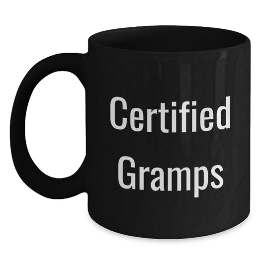 Funny Gramps Black Coffee Mugs Gifts from Men to Gramps on Graduation, Certified Gramps Humor, Black Coffee Mug with 11oz or 15oz Capacity, Microwave Dishwasher Safe - The Buy Boom
