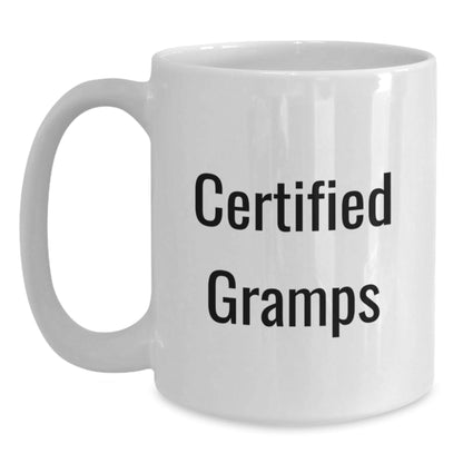 Funny Gramps Gifts for Men from Family, White Coffee Mug with Certified Gramps Quote for Graduation Unique Gifts - The Buy Boom