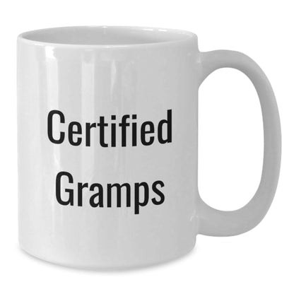 Funny Gramps Gifts for Men from Family, White Coffee Mug with Certified Gramps Quote for Graduation Unique Gifts - The Buy Boom