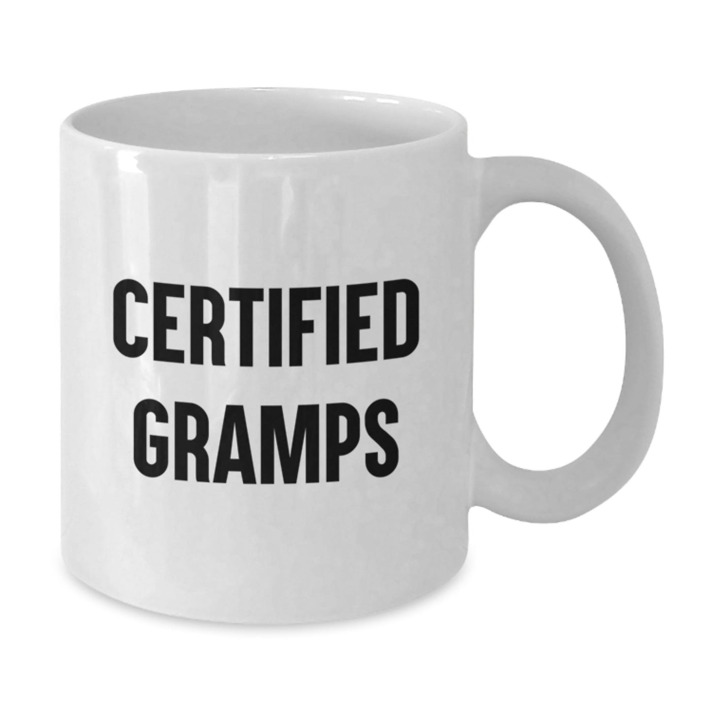 Funny Gramps Gifts from Men to Gramps - White Coffee Mug for Graduation - 'Certified Gramps' Quote on 11oz or 15oz Ceramic Mug - The Buy Boom