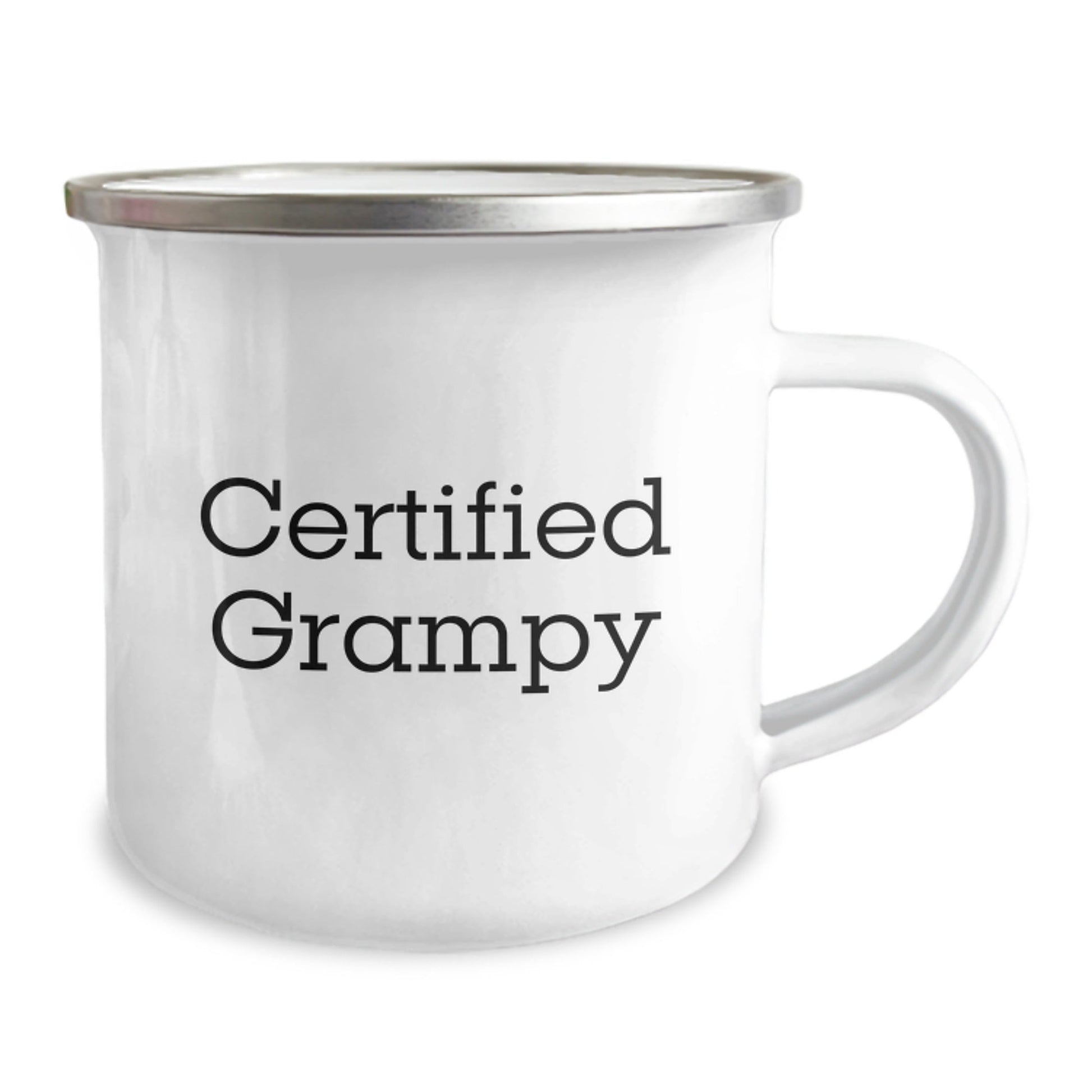 Funny Grampy Gifts for Men, Camping Mug with Inspirational Quote, Graduation Unique Gifts from Men, Certified Grampy's Wisdom, 12 oz Stainless Steel with Enamel Finish - The Buy Boom