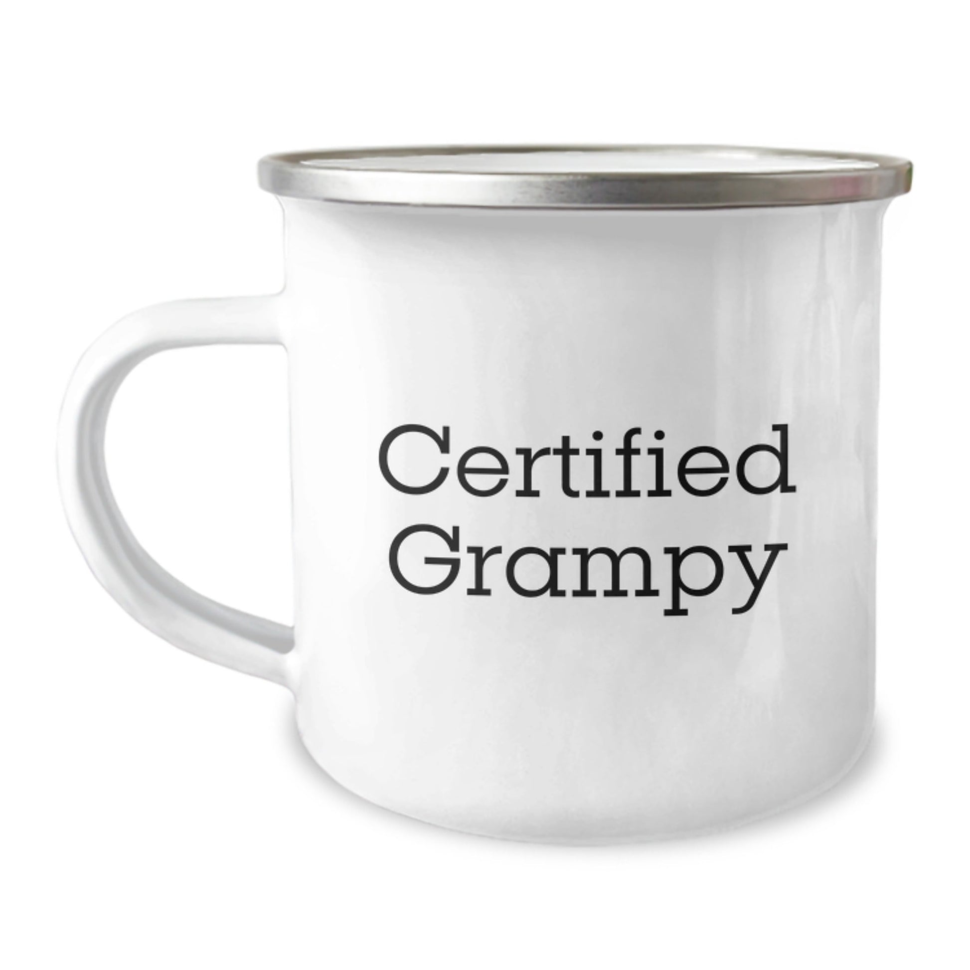 Funny Grampy Gifts for Men, Camping Mug with Inspirational Quote, Graduation Unique Gifts from Men, Certified Grampy's Wisdom, 12 oz Stainless Steel with Enamel Finish - The Buy Boom
