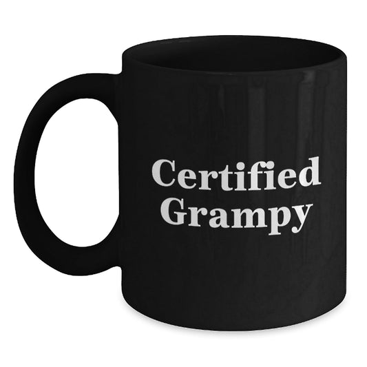 Funny Grampy Gifts for Men from Family - Black Coffee Mug for Graduation - Certified Grampy Quote - The Buy Boom