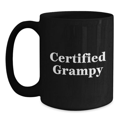Funny Grampy Gifts for Men from Family - Black Coffee Mug for Graduation - Certified Grampy Quote - The Buy Boom
