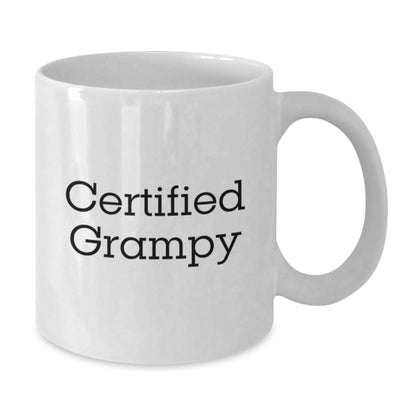 Funny Grampy Gifts from Men to Graduating Grampy - White Coffee Mug, Certified Grampy Quote, 11oz or 15oz Capacity, Microwave and Dishwasher Safe - The Buy Boom