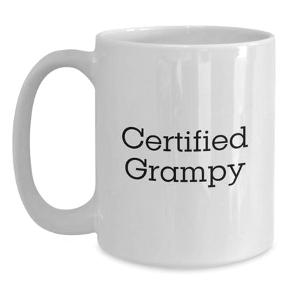 Funny Grampy Gifts from Men to Graduating Grampy - White Coffee Mug, Certified Grampy Quote, 11oz or 15oz Capacity, Microwave and Dishwasher Safe - The Buy Boom