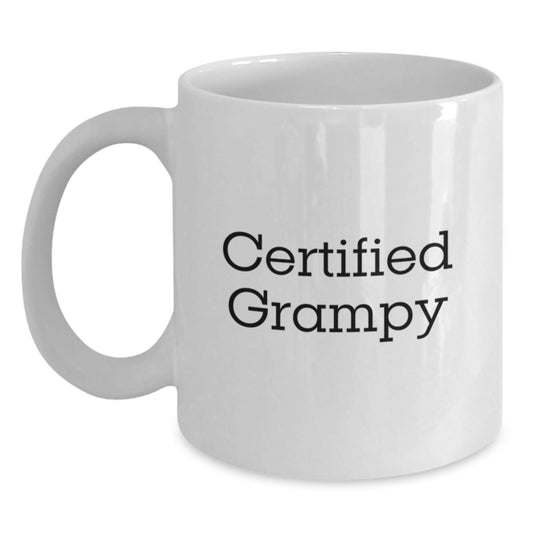 Funny Grampy Gifts from Men to Graduating Grampy - White Coffee Mug, Certified Grampy Quote, 11oz or 15oz Capacity, Microwave and Dishwasher Safe - The Buy Boom