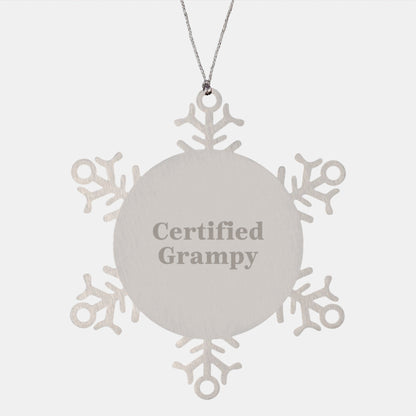 Funny Grampy Gifts from Men to Grampy Snowflake Ornament Certified Grampy Christmas Unique Presents - The Buy Boom