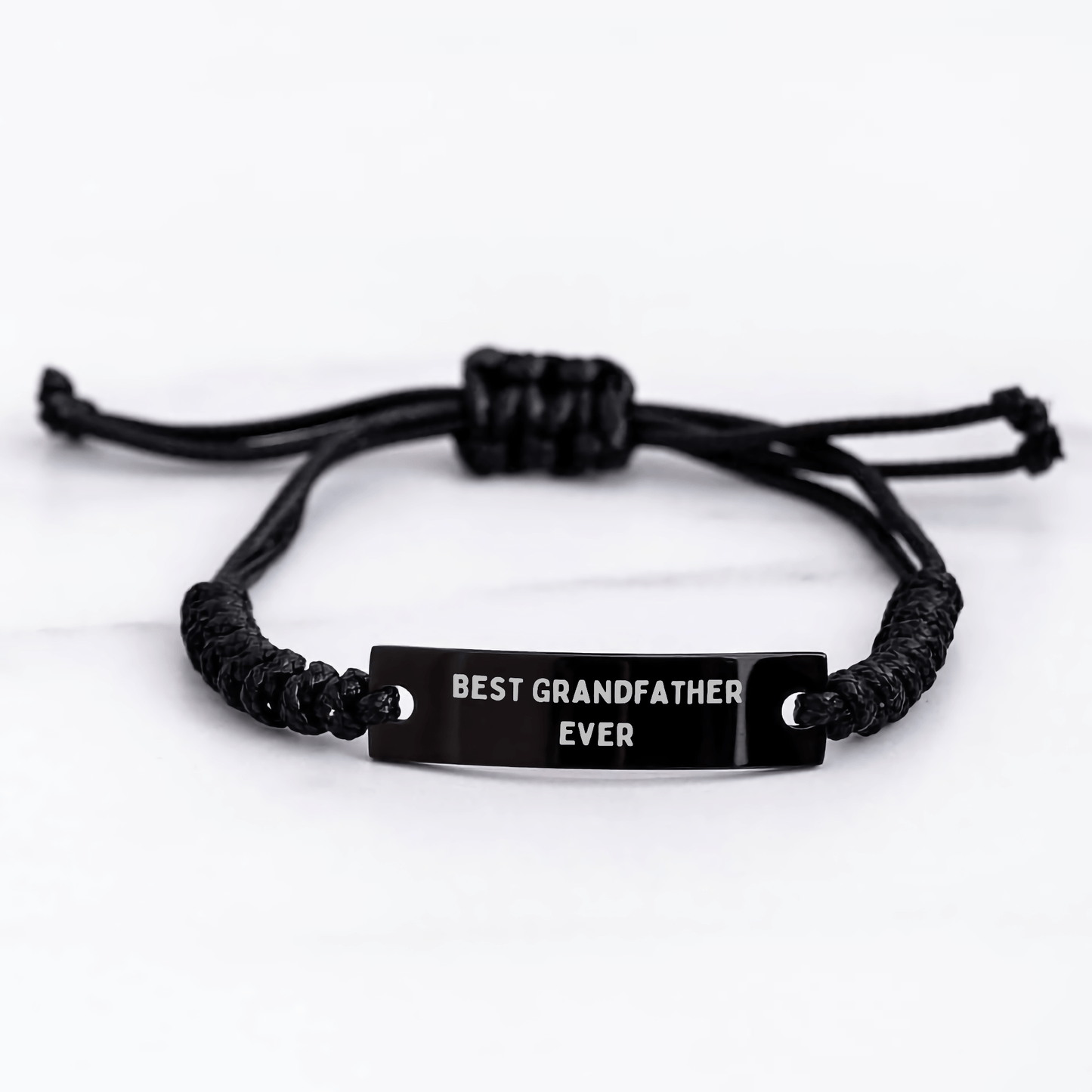 Funny Grandfather Gifts, Best Grandfather Ever Quote, Adjustable Black Rope Bracelet for Men, Gifts from Family, Graduation Unique Gifts for Grandfather - The Buy Boom