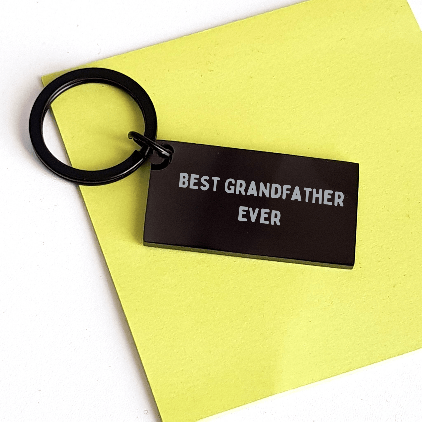 Funny Grandfather Keychain, Best Gift from Family for Men, Engraved Keychain for Graduation, 'Best Grandfather Ever' Quote - The Buy Boom