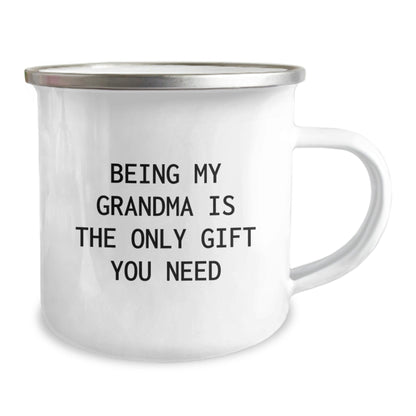 Funny Grandma Gifts for Her - Being My Grandma Is The Only Gift You Need, Christmas Unique Gifts from Family to Grandma, Grandma Camping Mug Stainless Steel - The Buy Boom