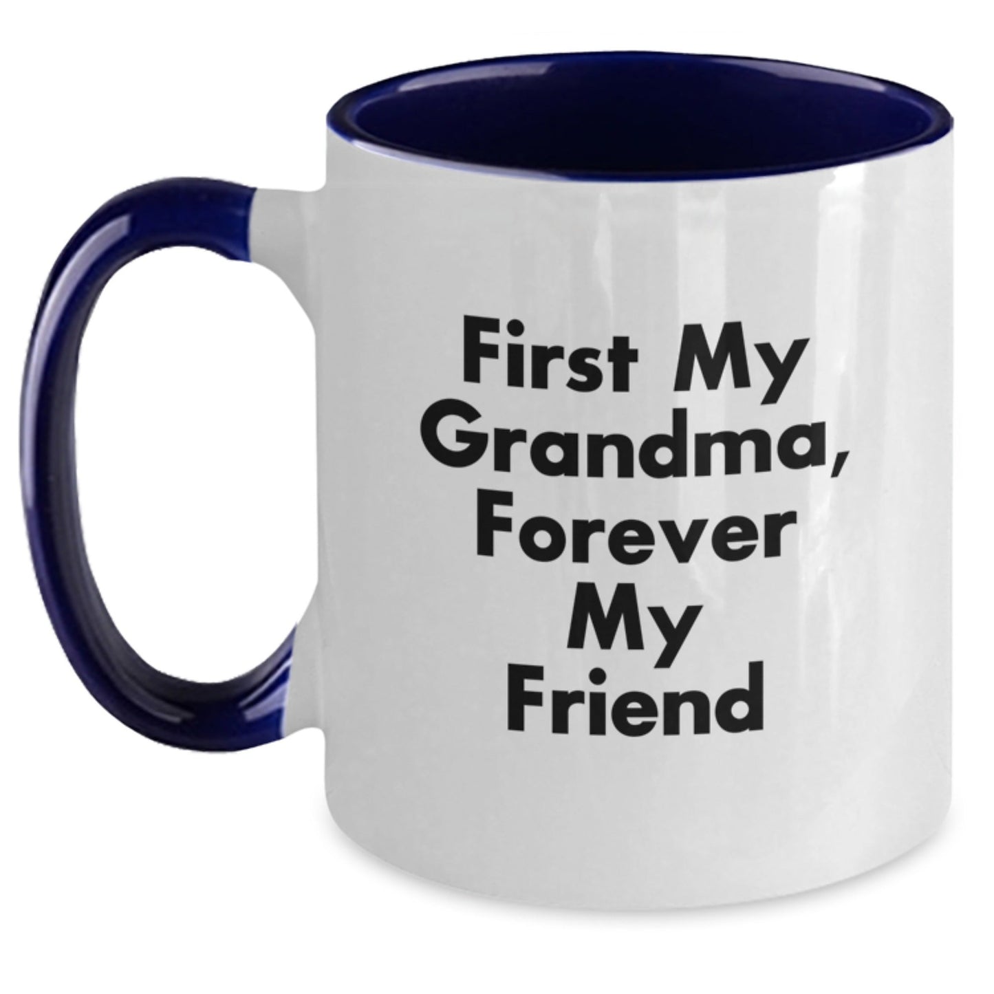 Funny Grandma Gifts for Her, Two Tone Coffee Mug with 'First My Grandma, Forever My Friend' Quote, Christmas Unique Gifts from Family - The Buy Boom