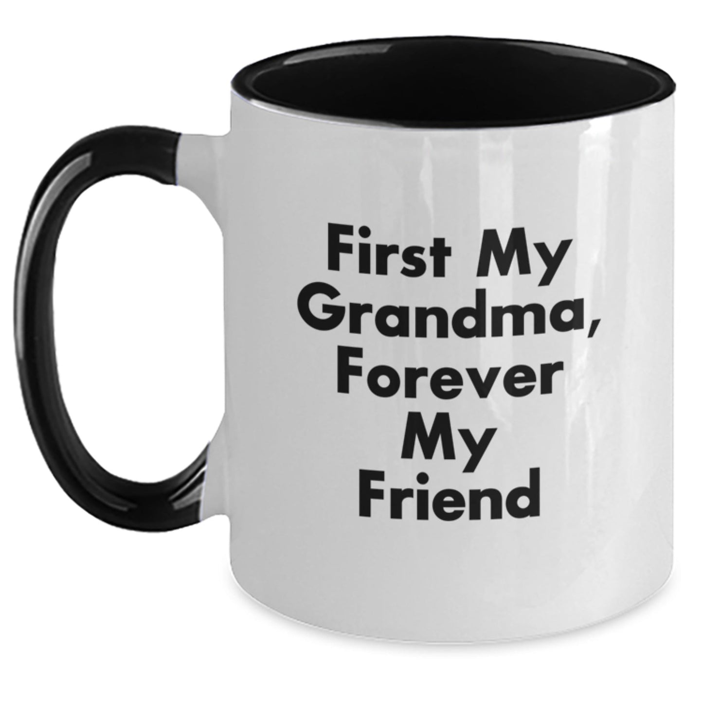 Funny Grandma Gifts for Her, Two Tone Coffee Mug with 'First My Grandma, Forever My Friend' Quote, Christmas Unique Gifts from Family - The Buy Boom