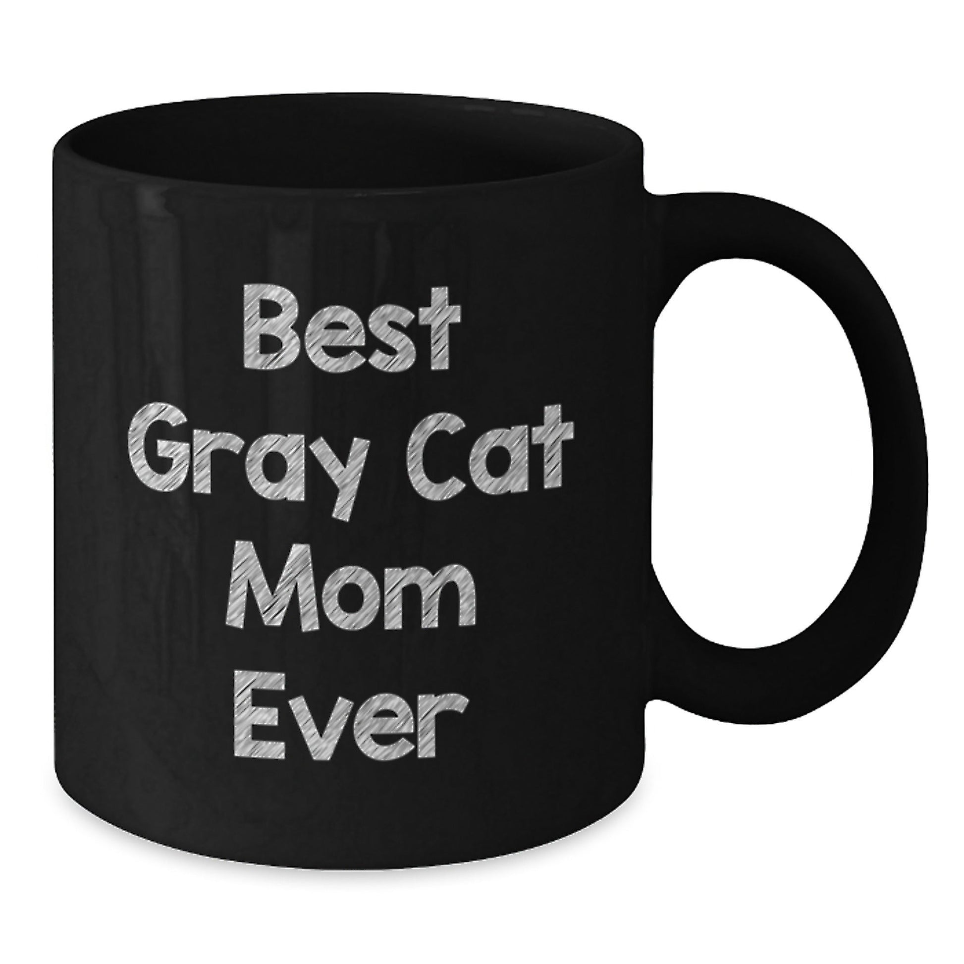 Funny Gray Cat Mom Gifts for Graduation Best Mom Ever Black Coffee Mug from Friends - The Buy Boom