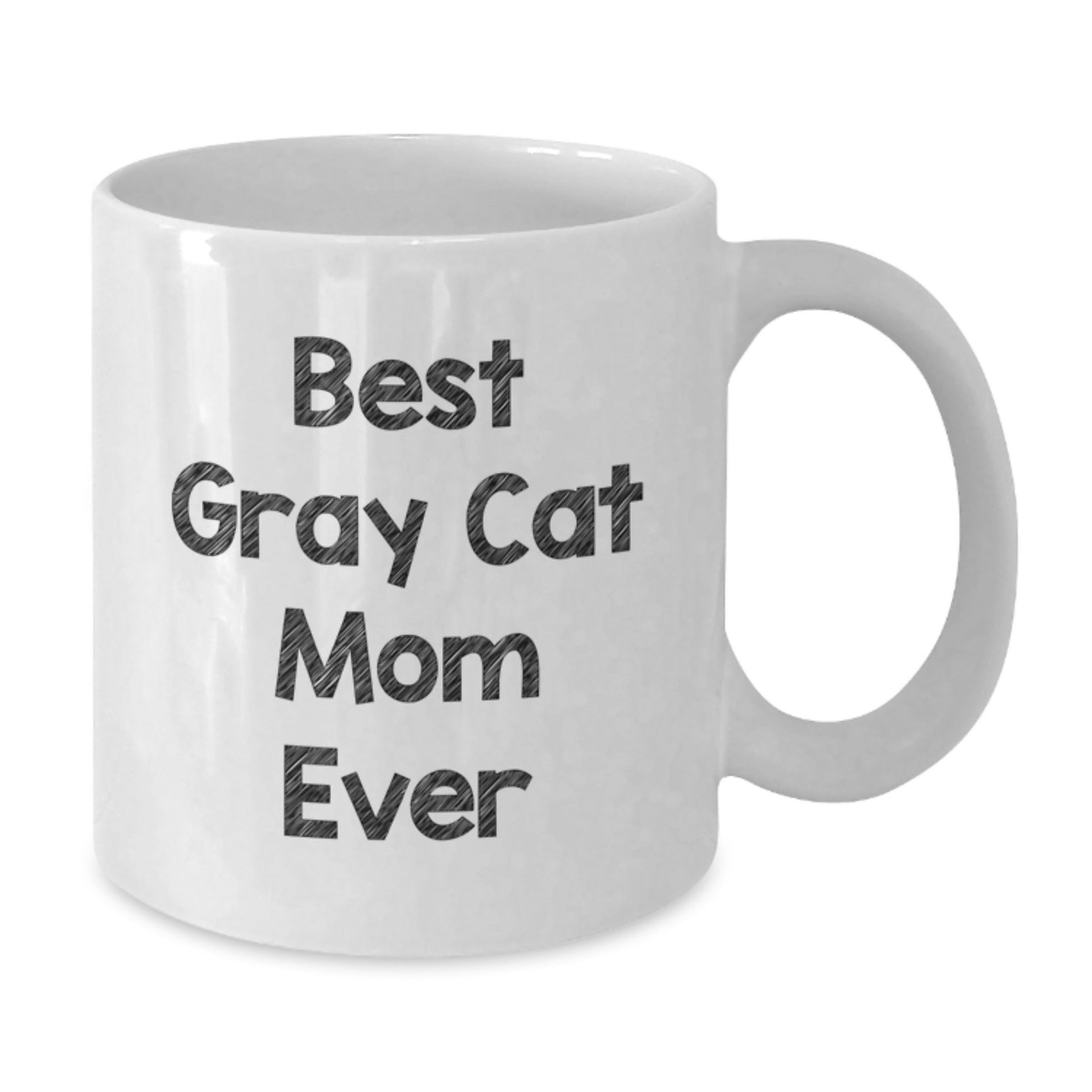 Funny Gray Cat Mom Gifts from Family to Graduating Students - White Coffee Mug - Best Gray Cat Ever - The Buy Boom