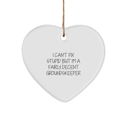 Funny groundskeeper Gifts from Friends to Men, Christmas Unique Gifts for groundskeeper, Heart Ornament - The Buy Boom
