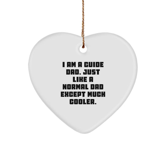 Funny Guide Dad Heart Ornament Gifts from Guide Dads, Christmas Unique Gifts for Guide Men, Heart Shaped MDF Ornament - The Buy Boom