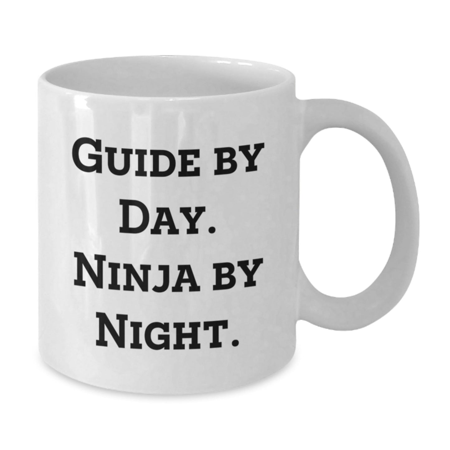Funny Guide Gifts by Day, Ninja by Night Graduation White Coffee Mug for Friends from Men - The Buy Boom
