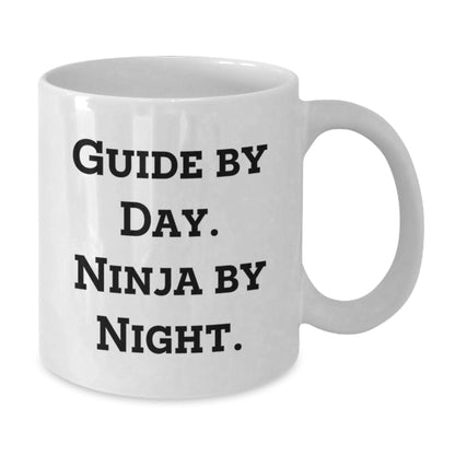 Funny Guide Gifts by Day, Ninja by Night Graduation White Coffee Mug for Friends from Men - The Buy Boom