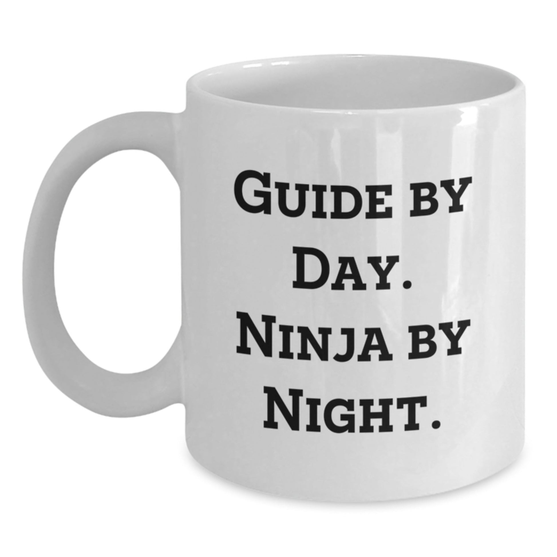 Funny Guide Gifts by Day, Ninja by Night Graduation White Coffee Mug for Friends from Men - The Buy Boom