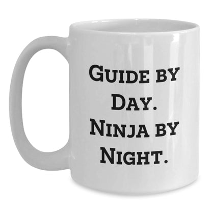 Funny Guide Gifts by Day, Ninja by Night Graduation White Coffee Mug for Friends from Men - The Buy Boom