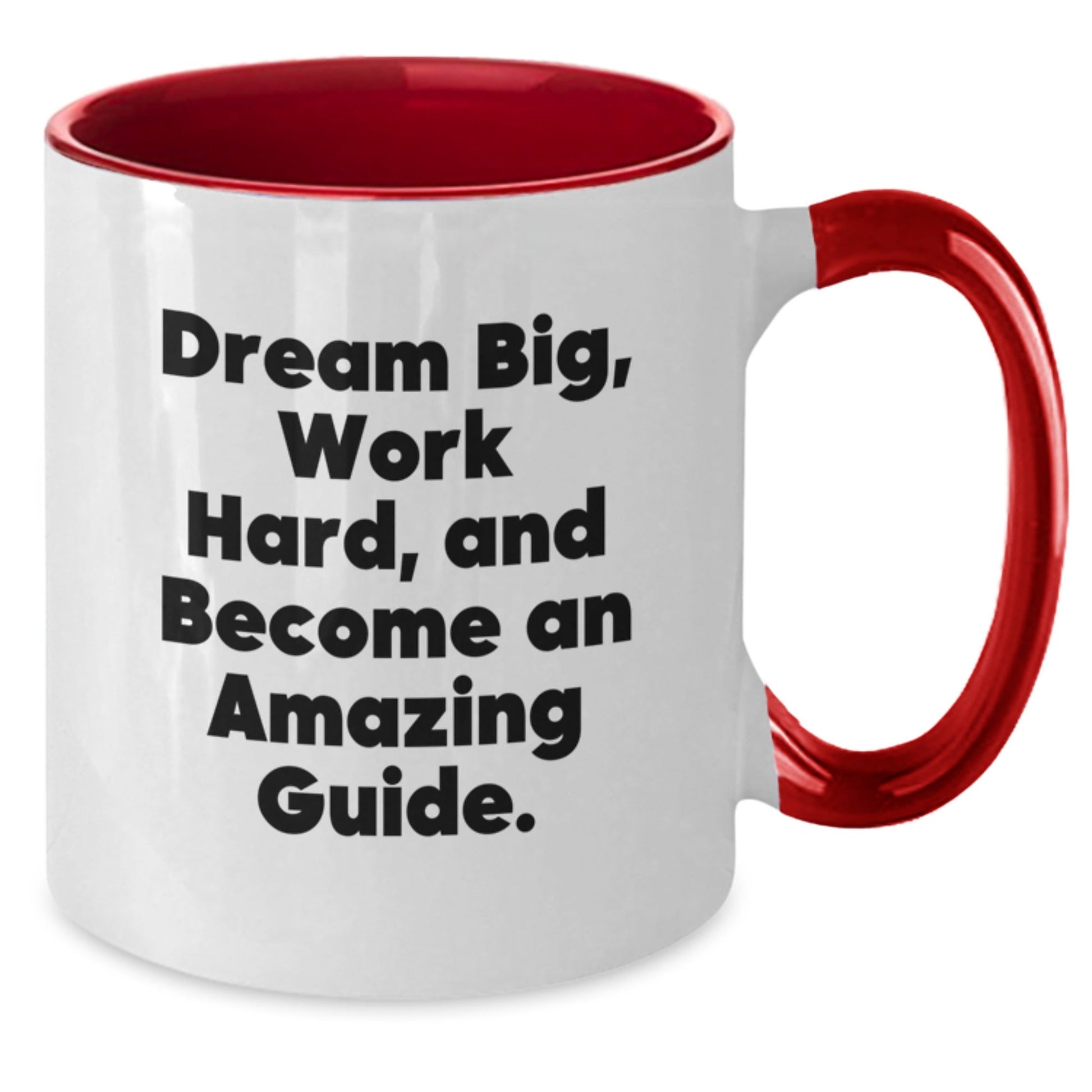 Funny Guide Gifts from Friends for Birthday, Dream Big Work Hard Two Tone Coffee Mug, Inspirational Quote - The Buy Boom