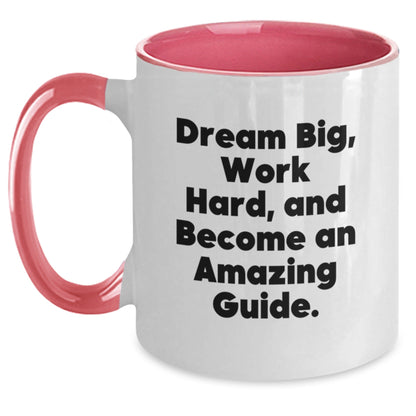 Funny Guide Gifts from Friends for Birthday, Dream Big Work Hard Two Tone Coffee Mug, Inspirational Quote - The Buy Boom