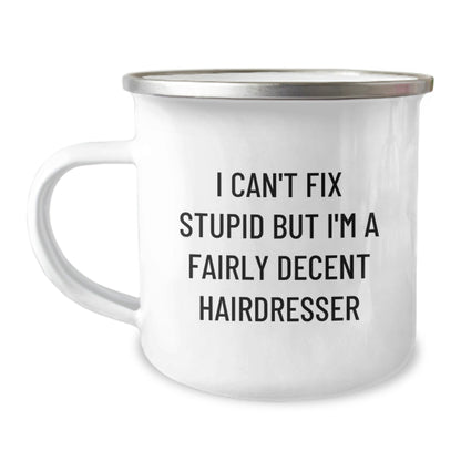 Funny Hairdresser Gifts for Women, Cute Camping Mug with Inspirational Quote for Hairdresser, Christmas Unique Gifts from Friends - The Buy Boom