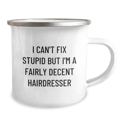 Funny Hairdresser Gifts for Women, Cute Camping Mug with Inspirational Quote for Hairdresser, Christmas Unique Gifts from Friends - The Buy Boom