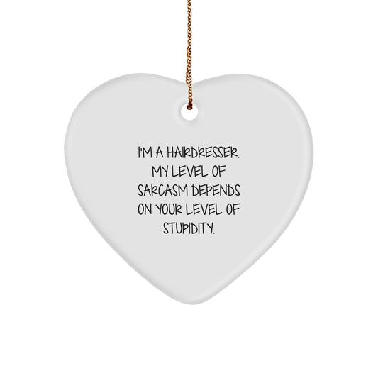 Funny Hairdresser Gifts from Friends, Christmas Unique Ornaments for Hairdresser, Heart Shaped Decor for Hairdresser Men or Women - The Buy Boom