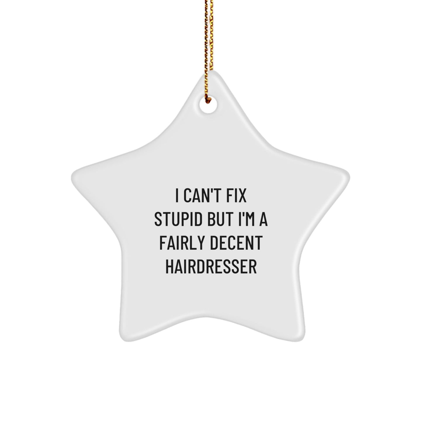 Funny Hairdresser Gifts from Men, Christmas Unique Gifts for Hairdressers, Star Ornament for Hairdresser - The Buy Boom