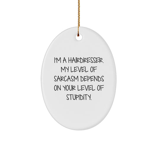 Funny Hairdresser Oval Ornament Gifts from Friends for Hairdresser - The Buy Boom