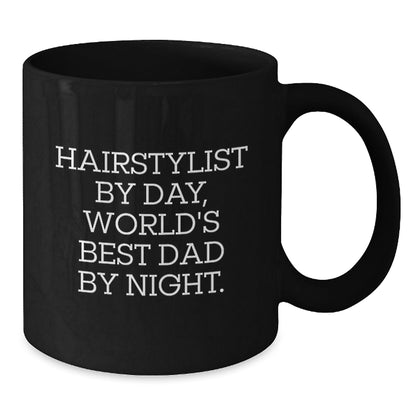 Funny Hairstylist Gifts from Dad for Birthday World's Best Dad Black Coffee Mug - The Buy Boom