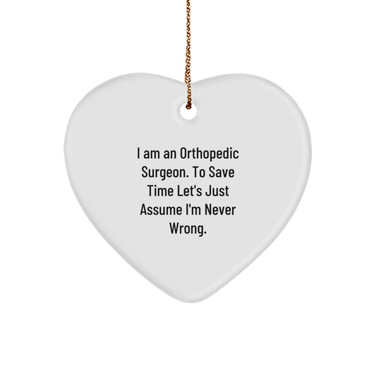 Funny Heart Ornament for Orthopedic Surgeon Gifts from Friends and Family - Christmas Unique Gifts - The Buy Boom