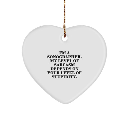 Funny Heart Ornament Gifts from Sonographer Friends, Coworkers, Family to Sonographer, Men, Women, Coworkers at Christmas Time - The Buy Boom