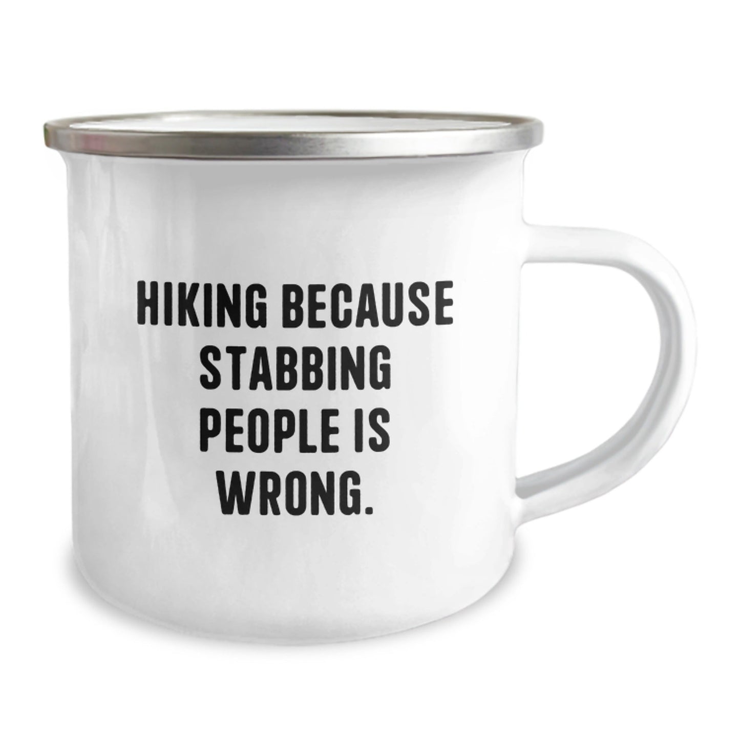 Funny Hiking Gifts for Men, Women, Friends, or Family - Hiking Because Stabbing People Is Wrong., Camping Mug for Birthday, Gifts from Family, Gifts for Hiking Enthusiasts - The Buy Boom