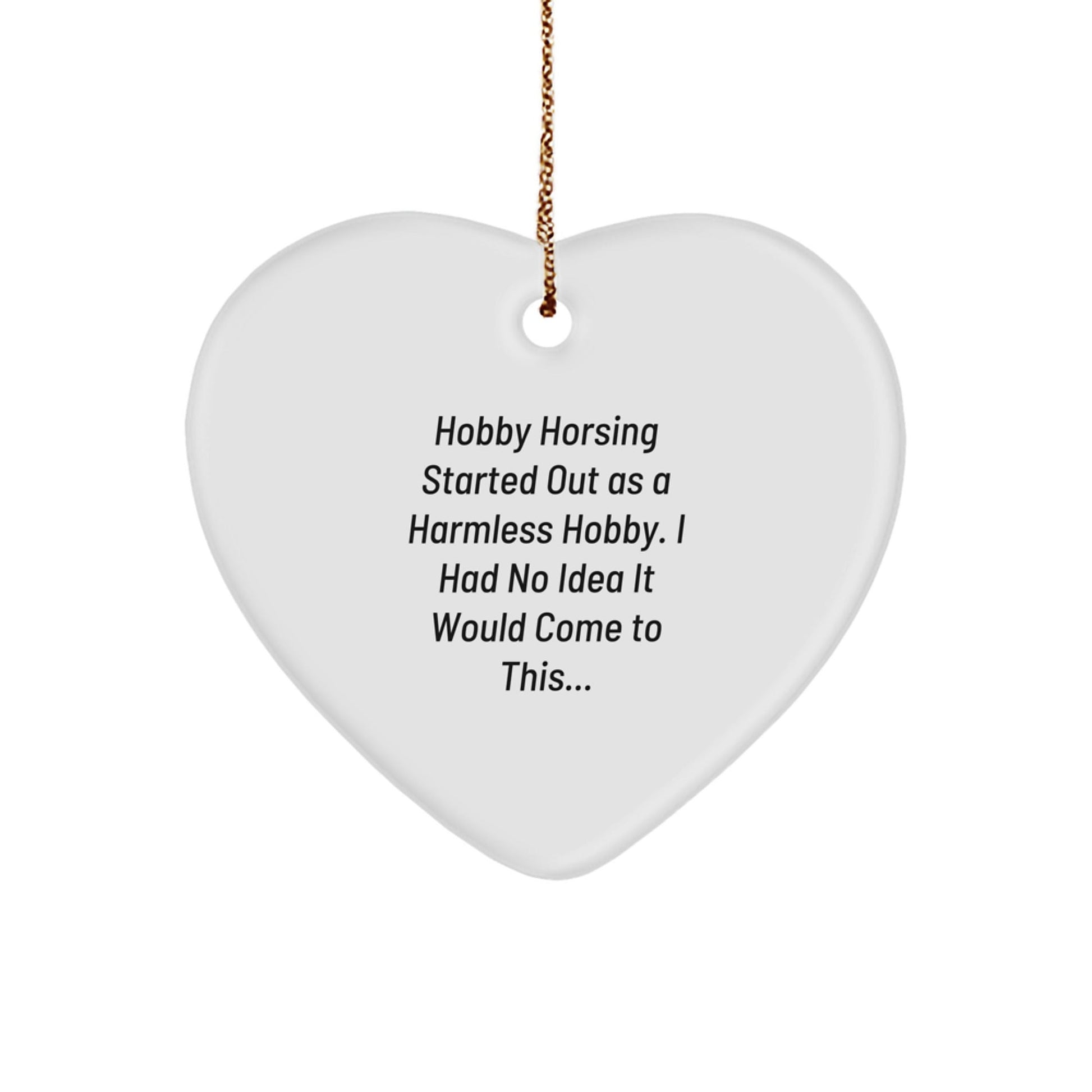 Funny Hobby Horsing Gifts from Friends, Heart Ornament, Started Out As A Harmless Hobby, Christmas Unique Gifts for Men, Women, Hobby Horsing Enthusiasts - The Buy Boom