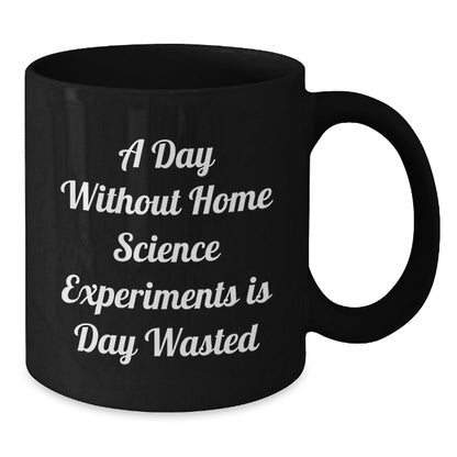 Funny Home Science Experiments Gifts for Him and Her - 'A Day Without Home Science Experiments Is Day Wasted' Black Coffee Mug, Birthday Unique Gifts from Friends - The Buy Boom