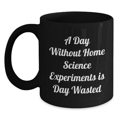 Funny Home Science Experiments Gifts for Him and Her - 'A Day Without Home Science Experiments Is Day Wasted' Black Coffee Mug, Birthday Unique Gifts from Friends - The Buy Boom