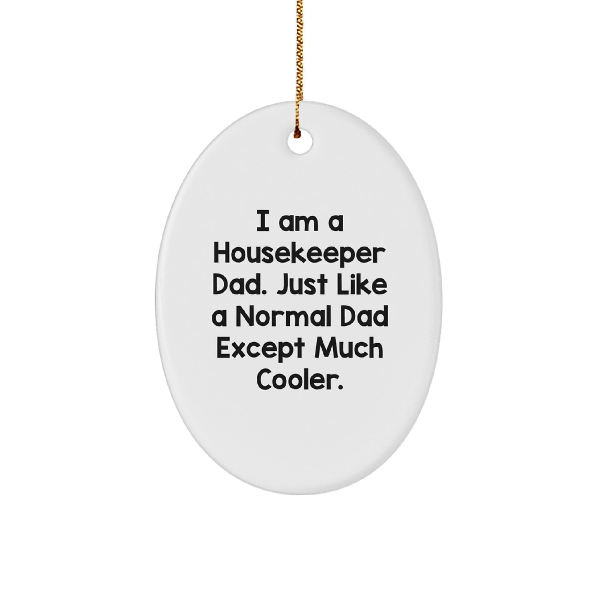 Funny Housekeeper Dad Christmas Oval Ornament Gifts from Men to Housekeeper Friends - The Buy Boom