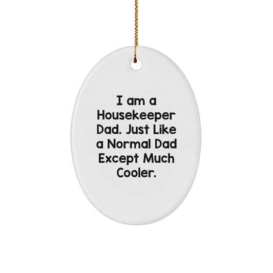 Funny Housekeeper Dad Christmas Oval Ornament Gifts from Men to Housekeeper Friends - The Buy Boom
