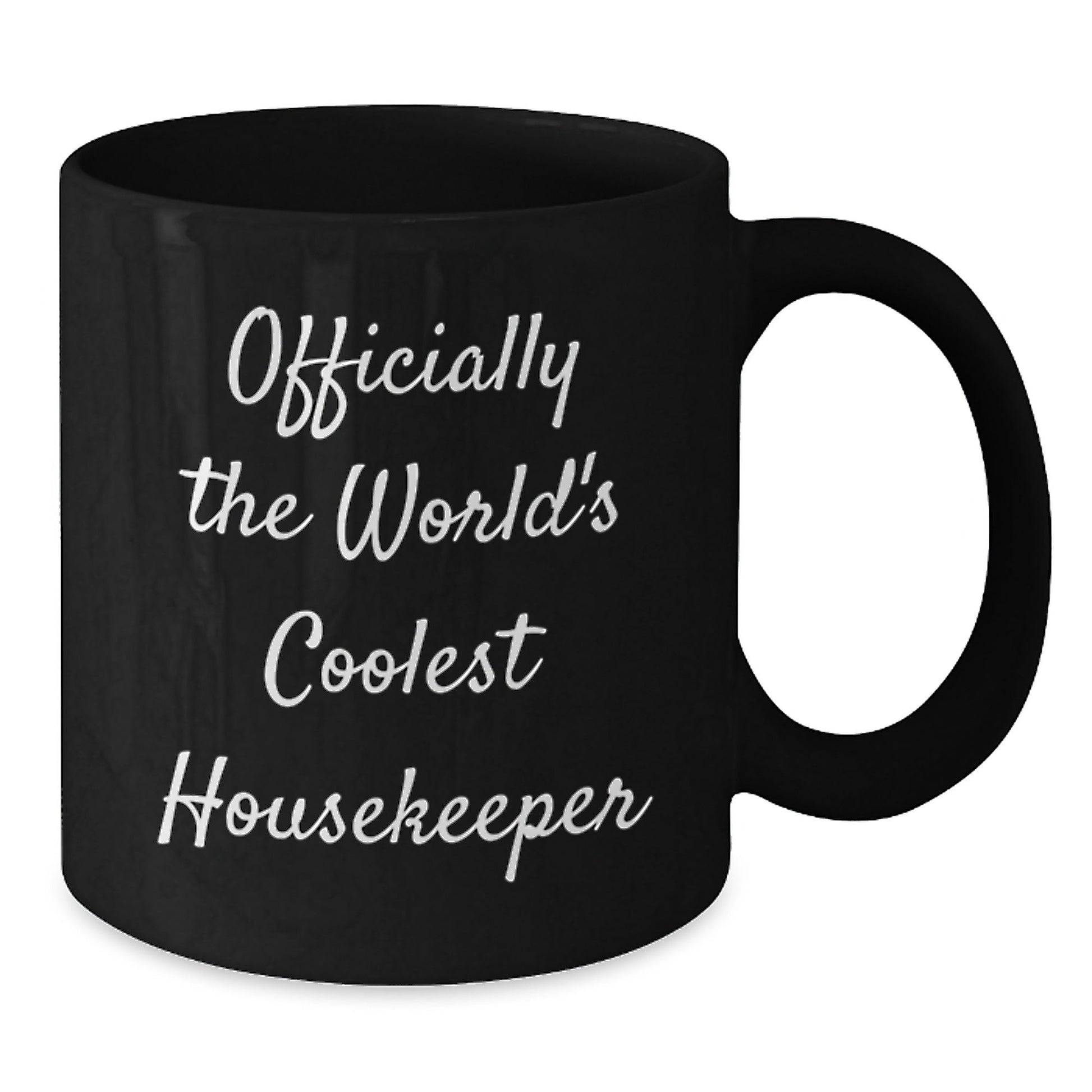Funny Housekeeper Gifts, Black Coffee Mug for Housekeeper, 'Officially The World's Coolest Housekeeper' Quote, Graduation Unique Gifts from Friends, Coworkers, Family - The Buy Boom