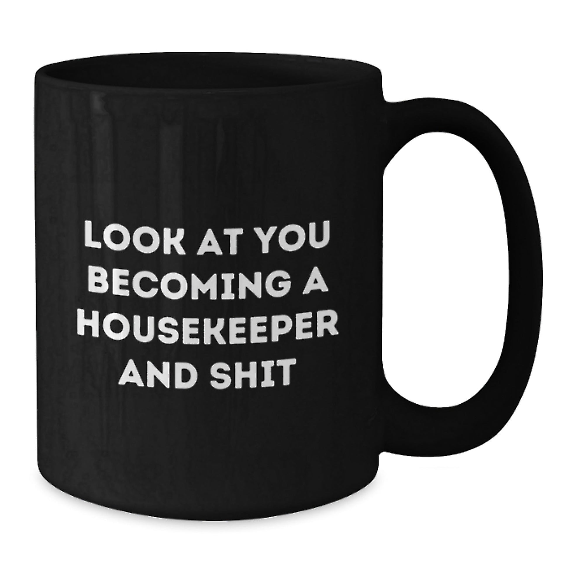 Funny Housekeeper Gifts from Friends for Housekeeper Black Coffee Mug Christmas Morning - The Buy Boom