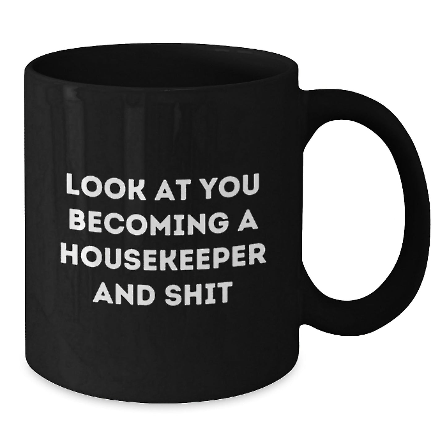 Funny Housekeeper Gifts from Friends for Housekeeper Black Coffee Mug Christmas Morning - The Buy Boom