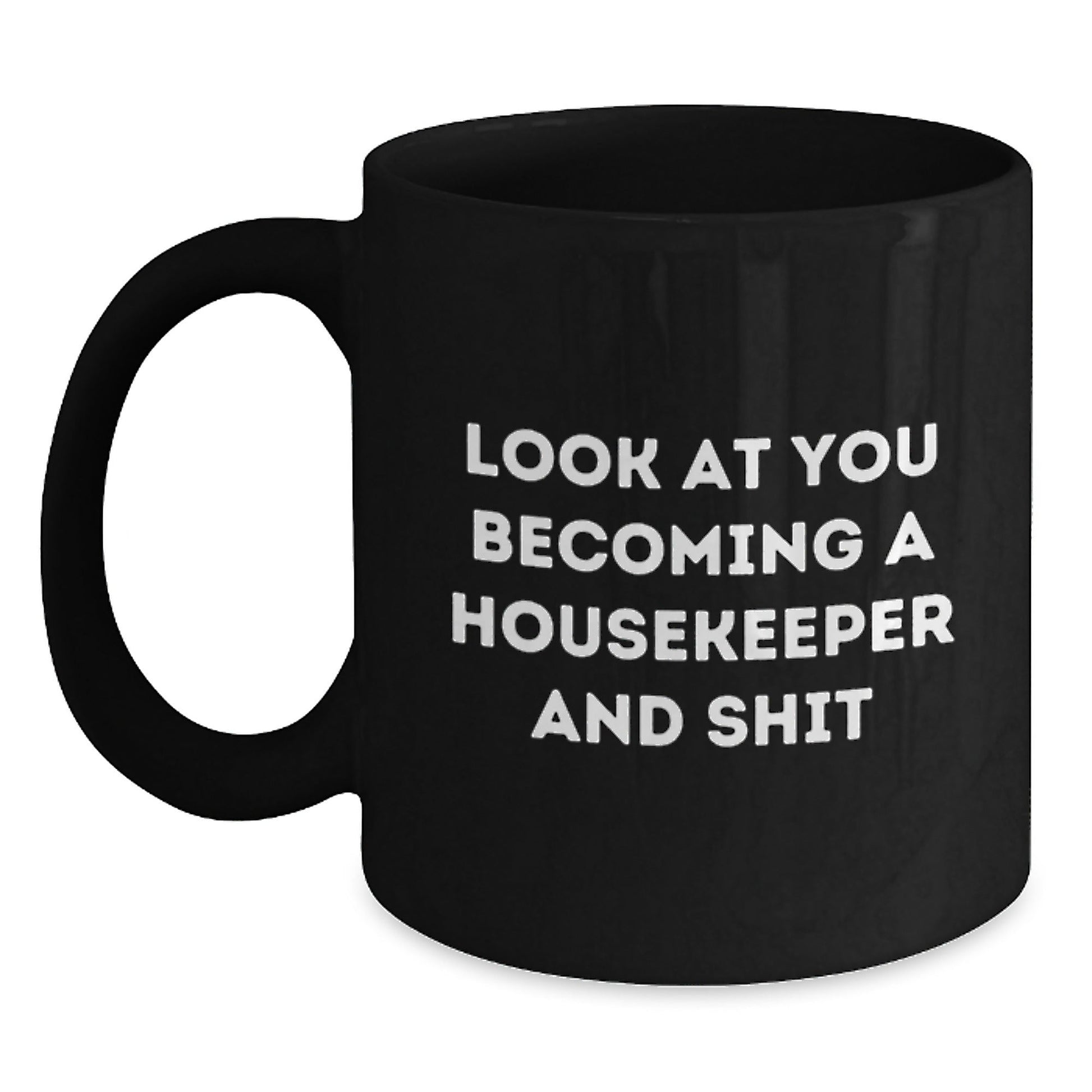 Funny Housekeeper Gifts from Friends for Housekeeper Black Coffee Mug Christmas Morning - The Buy Boom