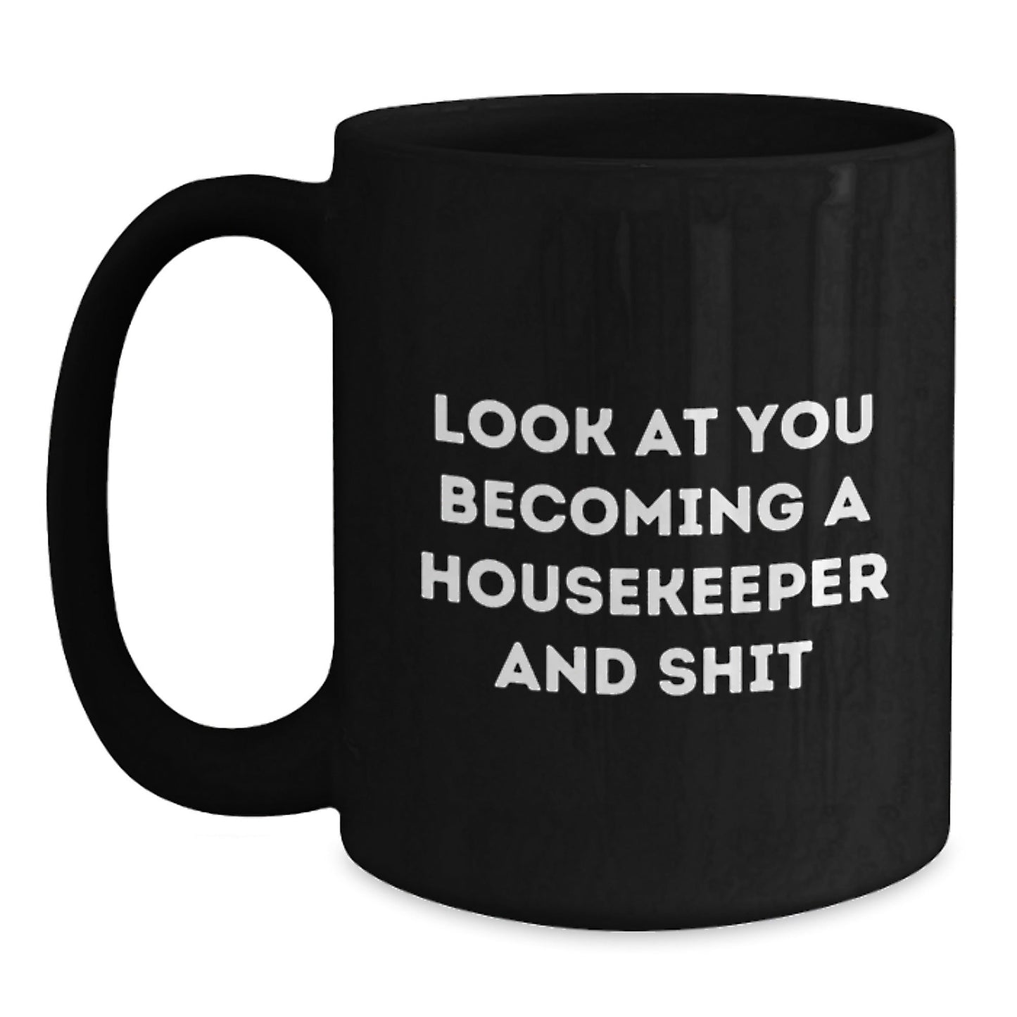 Funny Housekeeper Gifts from Friends for Housekeeper Black Coffee Mug Christmas Morning - The Buy Boom