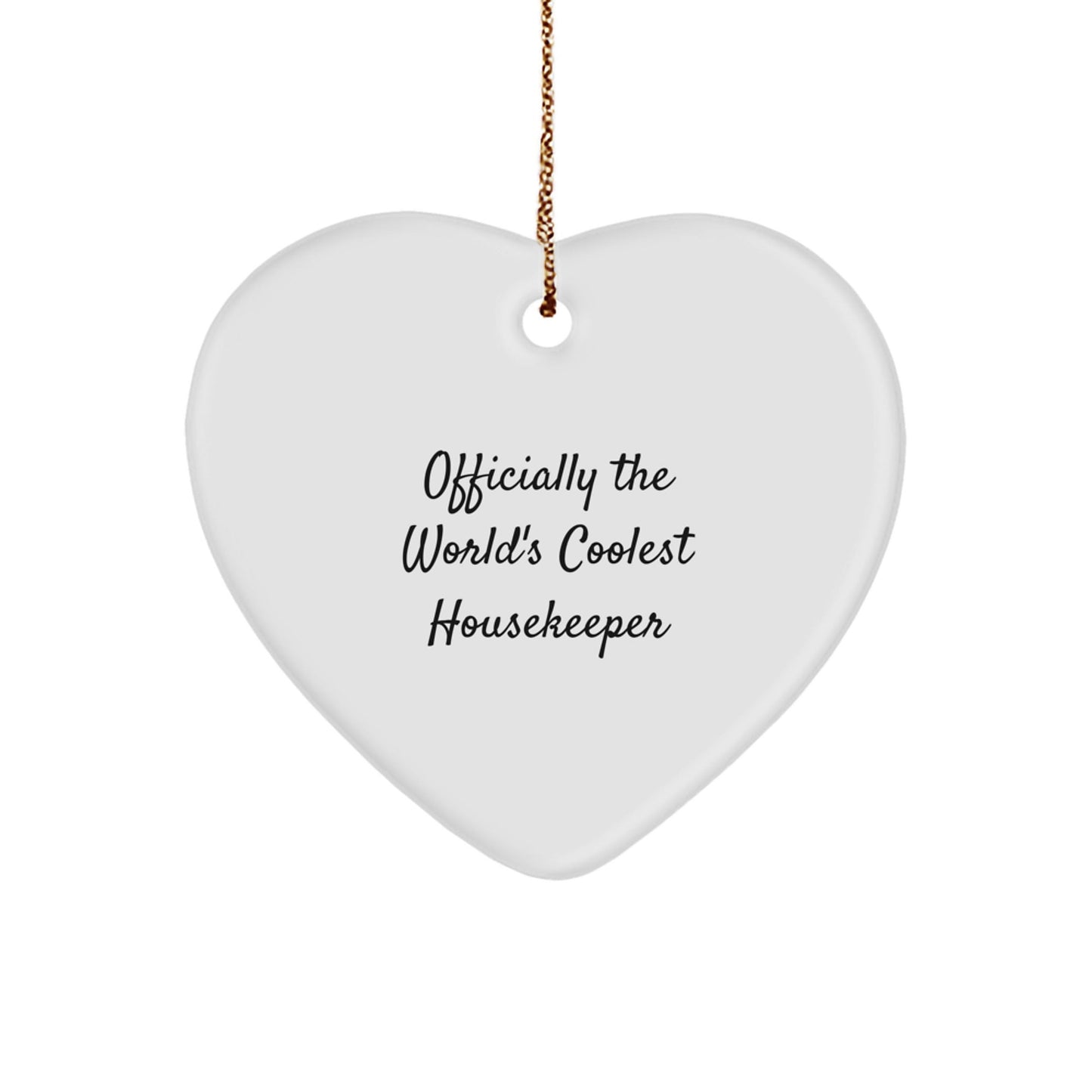 Funny Housekeeper Gifts from Friends - Heart Ornament Officially The World's Coolest Housekeeper for Christmas - The Buy Boom